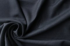 ткань черная шерсть в синюю полоску Италия