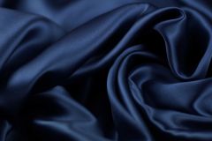 ткань синий атлас с эластаном атлас шелк однотонная синяя Италия