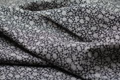 ткань поплин с черно-белым рисунком поплин хлопок цветы черная Италия