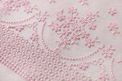 ткань органза  с мелкими цветочками органза полиэстер цветы розовая Италия