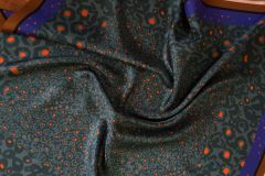 ткань платок платок шелк в горошек зеленая Италия