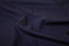 ткань синяя шерсть в клетку костюмно-плательная шерсть в клетку синяя Италия