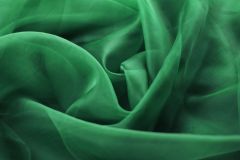 ткань шелковая органза изумрудного цвета органза шелк однотонная зеленая Италия