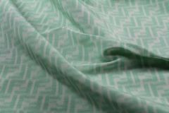 ткань лен с шелком мятного цвета с логотипом Италия