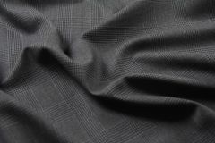 ткань Костюмная шерсть средне-серого цвета костюмно-плательная шерсть в клетку серая Италия