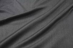 ткань серая шерсть в мелкую клеточку 3 мм костюмно-плательная шерсть в клетку серая Италия