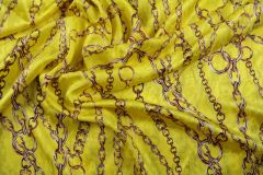 ткань желтый шелк с цепями жаккард шелк иные желтая Италия