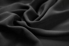 ткань черное шелковое кади с эластаном кади шелк однотонная черная Италия