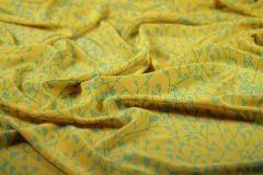 ткань шелковый крепдешин желтого цвета Италия