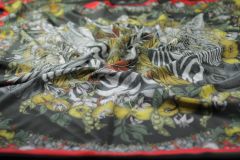 ткань шелковый платок с зеброй Италия