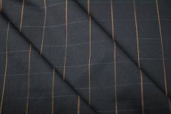 ткань черная шерсть в клетку костюмно-плательная шерсть в клетку синяя Италия