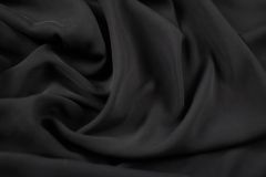 ткань вареный шелк с эластаном вареный шелк (мытый шелк) шелк однотонная черная Италия
