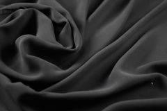 ткань вареный шелк с эластаном вареный шелк (мытый шелк) шелк однотонная черная Италия