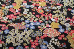 ткань шелковый крепдешин с цветами №21 крепдешин шелк цветы разноцветная Италия