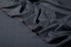 ткань синяя шерсть в клетку Лоро Пиана костюмно-плательная шерсть в клетку синяя Италия