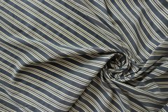 ткань лен с шелком в бело-синюю полоску сорочечная шелк в полоску синяя Италия