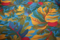 ткань трикотаж пике с ярким тропическим рисунком трикотаж хлопок цветы разноцветная Италия