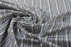 ткань рубашечная ткань в полоску (с шелком) поплин хлопок в полоску белая Италия
