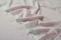 ткань Крепдешин розовый с мелкими белыми цветочками