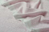 ткань Крепдешин розовый с мелкими белыми цветочками