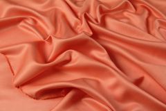 ткань твил сливочно-апельсиновый твил шелк однотонная оранжевая Италия