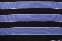 ткань шелковый крепдешин в черно-синюю полоску