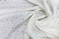 ткань белый лен с дырочками шитье лен в горошек белая Италия
