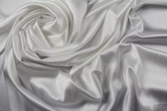 ткань белый шелковый атлас с эластаном атлас шелк однотонная белая Италия