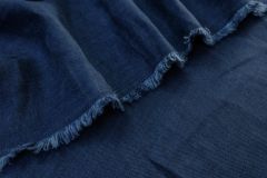 ткань лен синего цвета костюмно-плательная лен однотонная синяя Италия