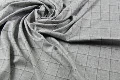 ткань жемчужно-серый костюмный кашемир с шелком в клетку костюмно-плательная кашемир в клетку серая Италия