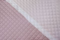 ткань стеганая плащевка розовая с белым стеганая ткань полиэстер однотонная белая Италия