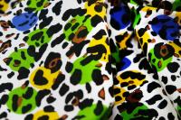 ткань хлопок разноцветный  с леопардом
