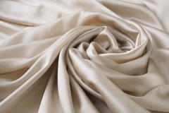 ткань атлас с эластаном цвета ракушки атлас шелк однотонная бежевая Италия