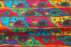 ткань разноцветный футер с черепашками футер хлопок иные разноцветная Италия