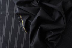 ткань черная костюмная шерсть в мелкую белую точку Италия