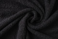 ткань черное пальтовое букле пальтовые шерсть однотонная черная Италия