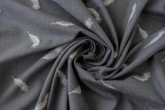 ткань серая костюмная шерсть с перышками костюмно-плательная шерсть иные серая Италия