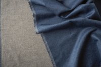 ткань двусторонний двухслойный кашемир меланжевый голубой и серый