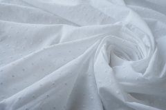ткань белый хлопок в мелкий горошек филькупе хлопок в горошек белая Италия