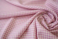 ткань шерсть бело-розовая в гусиную лапку
