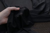 ткань черная сетка  в горошек