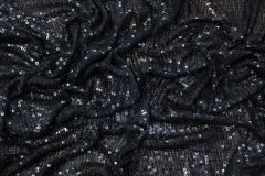 ткань черные пайетки пайетки полиэстер однотонная черная Италия