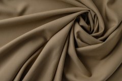 ткань костюмная шерсть песочного цвета в рубчик костюмно-плательная шерсть однотонная бежевая Италия
