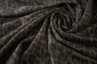 ткань гладкий шелк коричневый с леопардовым принтом