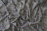 ткань белый шелковый сатин с леопардовым рисунком