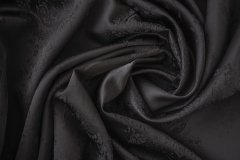ткань жаккард черного цвета пейсли и цветочный орнамент жаккард вискоза однотонная черная Италия