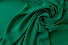 ткань крепдешин зеленого (изумрудного) цвета крепдешин шелк однотонная зеленая Италия