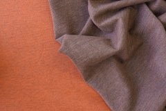 ткань трикотаж двухсторонний кофейно-оранжевый трикотаж шерсть однотонная коричневая Италия