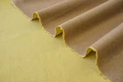 ткань двухслойный двухсторонний кашемир с шерстью песочного и желтого цвета Италия