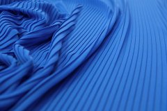 ткань плиссе василькового цвета плиссе полиэстер однотонная синяя Италия